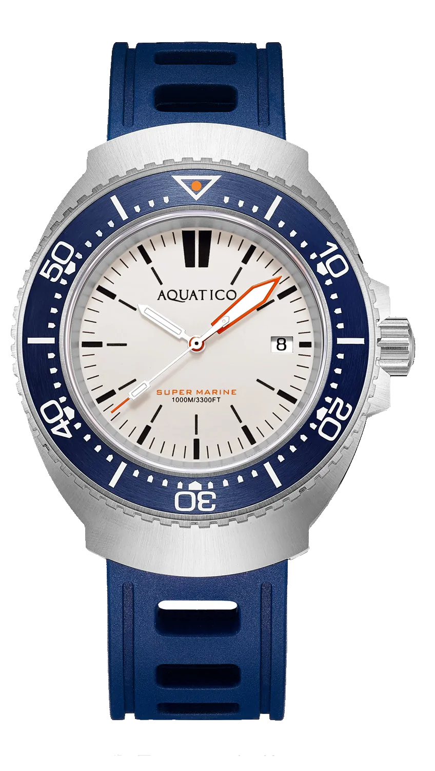 Aquatico Super Marine White Dial Blue Bezel PT5000 (Nearly new)