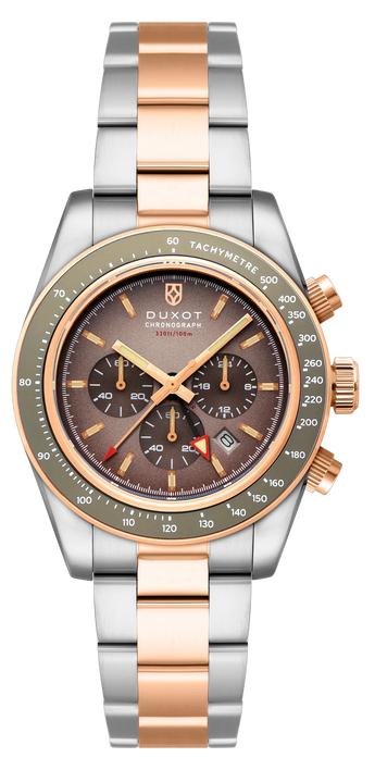 Duxot Vitesse Dual Time Chronograph Rust Brown DX-2072-55
