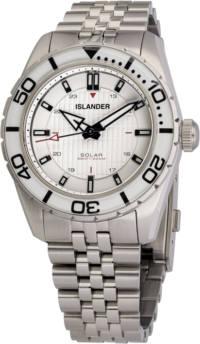Islander Saltaire 38mm Solar Dive Watch Pure White ISL-281