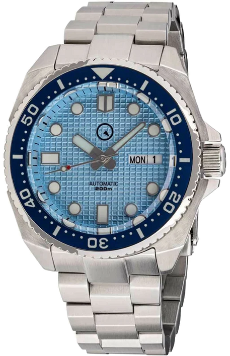 Islander Watch Automatic Dive Watch Ice Blue Waffle Dial ISL-67