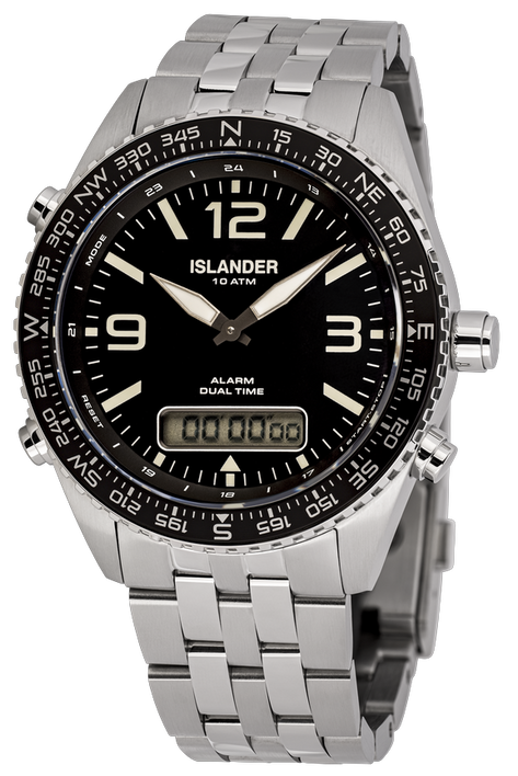 Islander Watch Rocky Point Analog-Digital Black Dial #ISL-327
