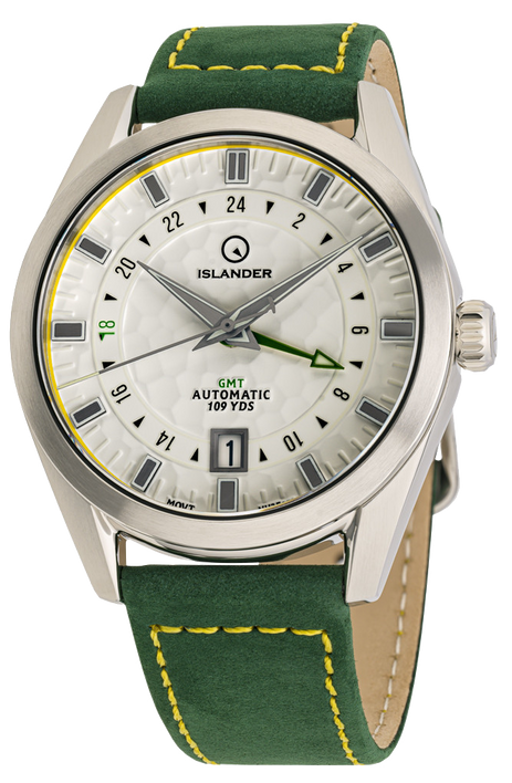 Islander Watch Melville GMT White Golf Ball Hammer Dial #ISL-211
