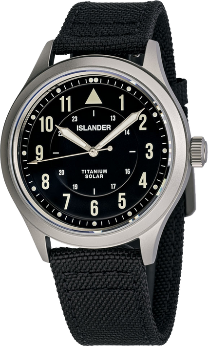 Islander Watch Babylon Titanium Solar Field Watch Black Dial #ISL-333