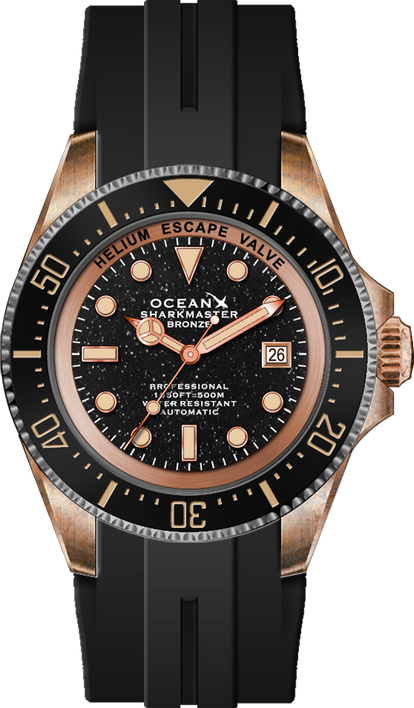 OceanX Sharkmaster Bronze SMB551 Black Gold Sand Stone Limited Edition