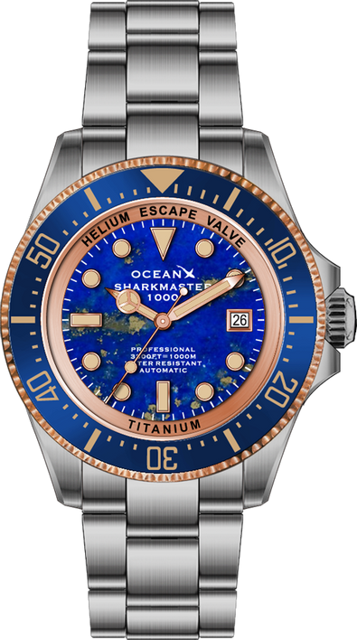 OceanX Sharkmaster 1000 Titanium  SMTi1002 Lapis Lazuli Stone Limited Edition
