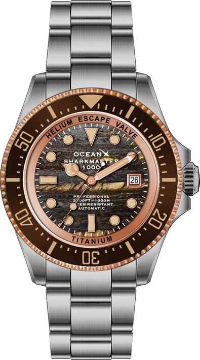 OceanX Sharkmaster 1000 Titanium SMTi1004 Tiger Iron Stone Limited Edition