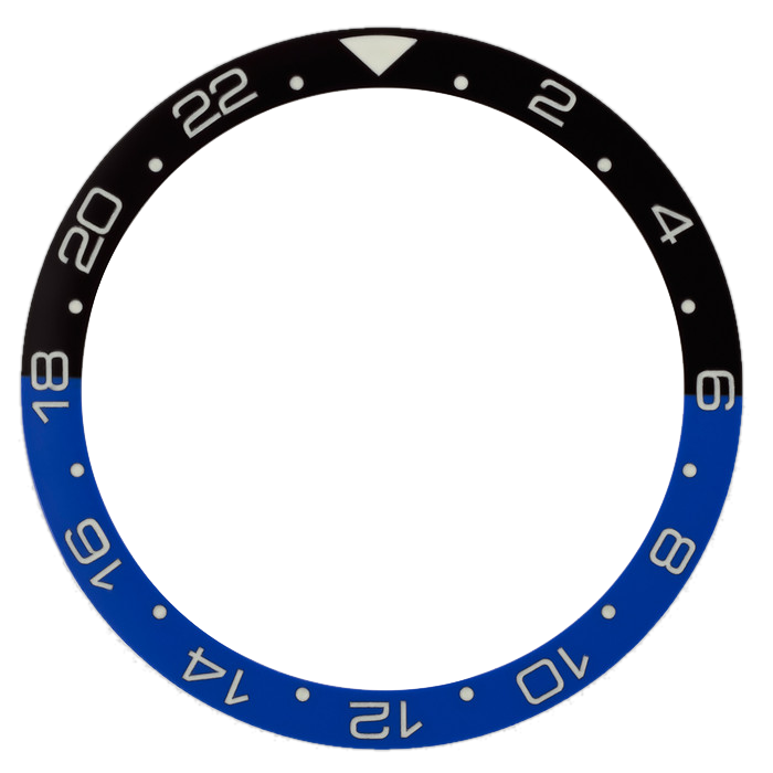 Islander Watch Black and Blue 24 hour GMT Ceramic Luminous Bezel Insert for SKX007 #C43