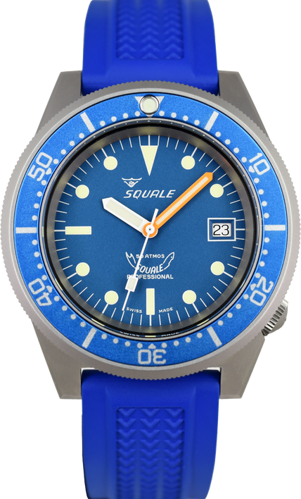 Squale 50 Atmos Blue Blasted 1521-026/A 1521BLUEBL (Pre-owned)