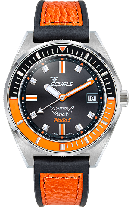 Squale Matic S Orange HydroLeather MATICBKOBK.RLOR