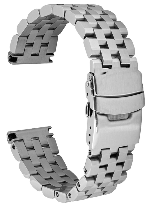 Islander Watch 20mm Brushed Angular Universal Fit Bracelet #BRAC-33