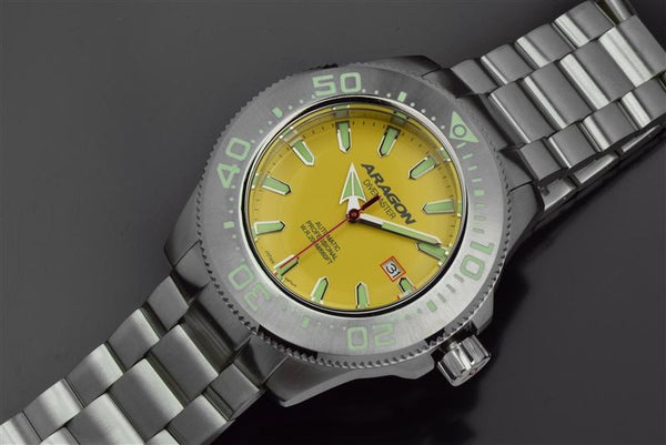 ARAGON Divemaster NH35 Bracelet Watch 45mm A067YEL