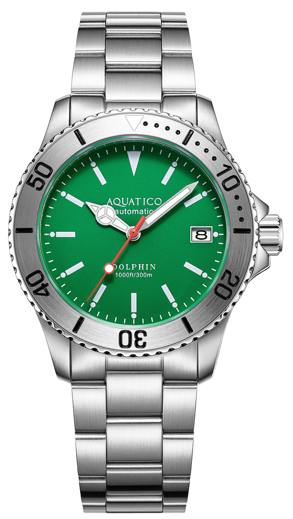 Aquatico Dolphin 39mm Automatic Dive Watch Green