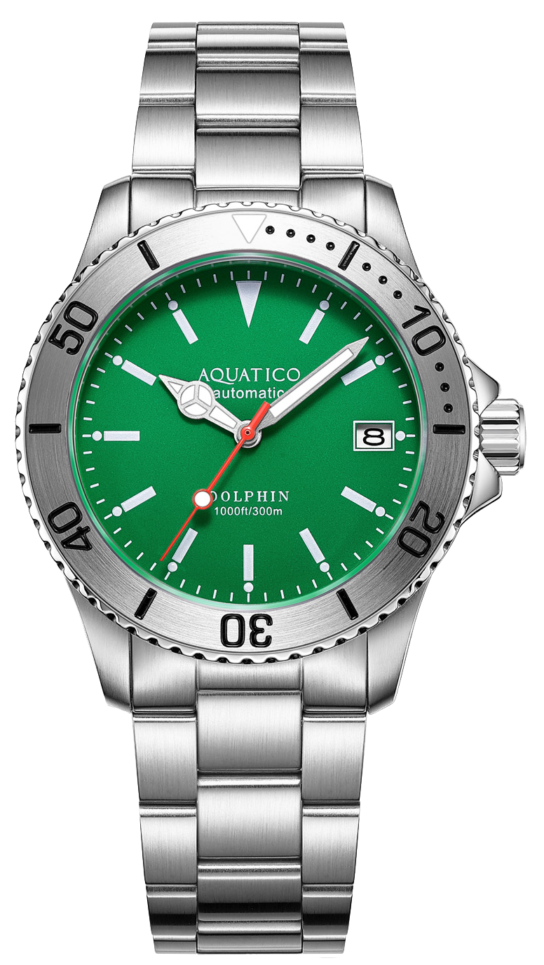 Aquatico Dolphin 39mm Automatic Dive Watch Green