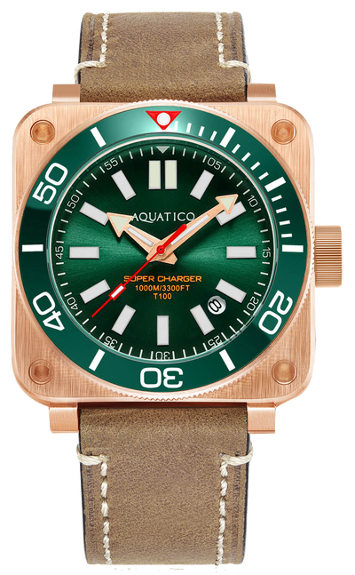 Aquatico Super Charger Bronze Green Ceramic Bezel