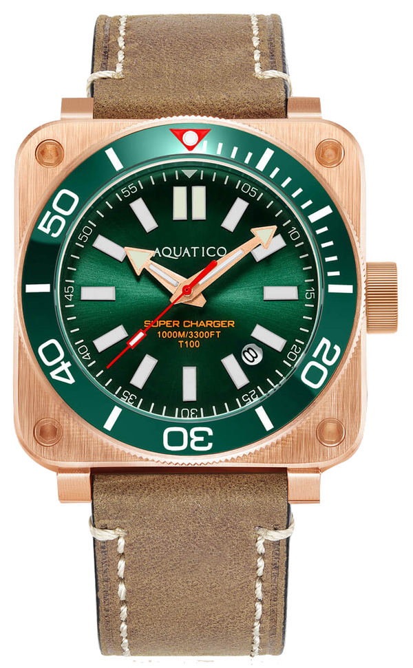 Aquatico Super Charger Bronze Green Ceramic Bezel