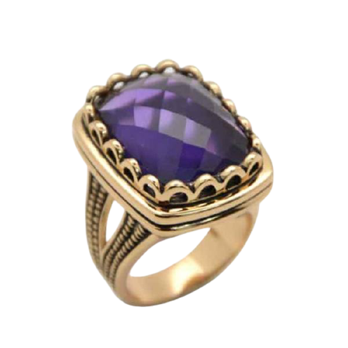 Barse Cocktail Hour Bronze Ring-Amethyst