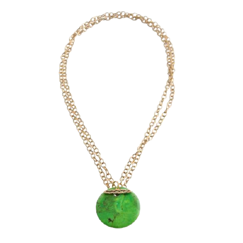 Barse Convertible Natural Stone Necklace-Lime Turquoise