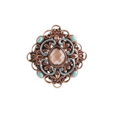 Barse Curlicue Turquoise and Smoky Quartz Ring