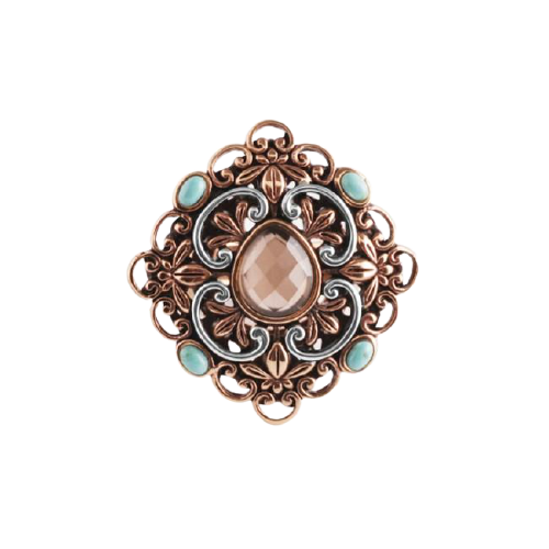 Barse Curlicue Turquoise and Smoky Quartz Ring