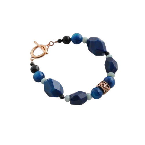 Barse Dusky Blue Beaded Bracelet