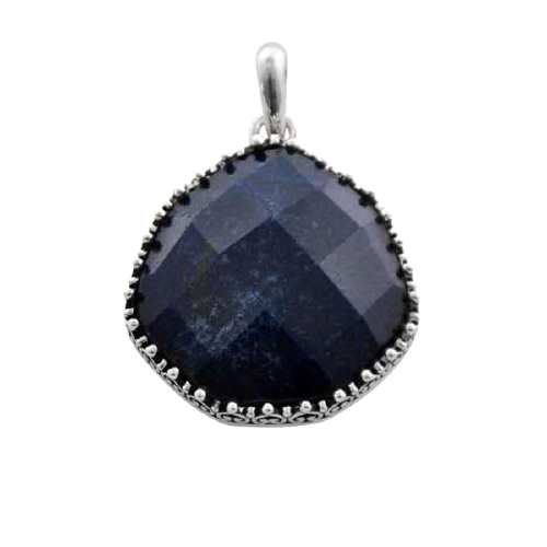 Barse Faceted Navy Quartz Pendant