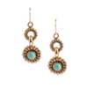 Barse Floral Bronze and Turquoise Loop Earring