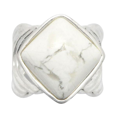 Barse Opening Night Ring-White Howlite