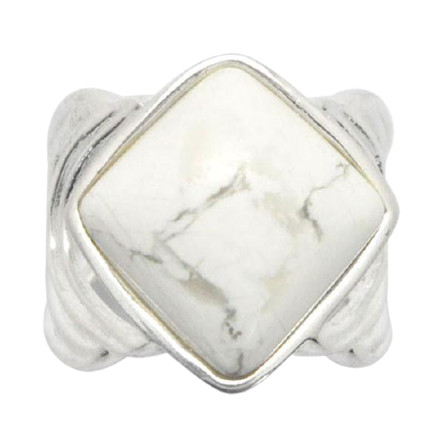 Barse Opening Night Ring-White Howlite