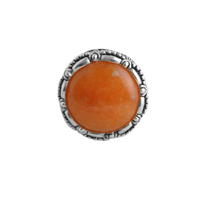 Barse Orange Jade Round Ring