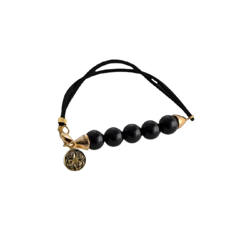 Barse Rockin' Leather and Stone Bracelet-Black Onyx