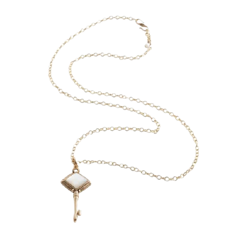 Barse Skeleton Key Necklace-Mother of Pearl