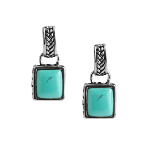 Barse Turquoise Square Earring