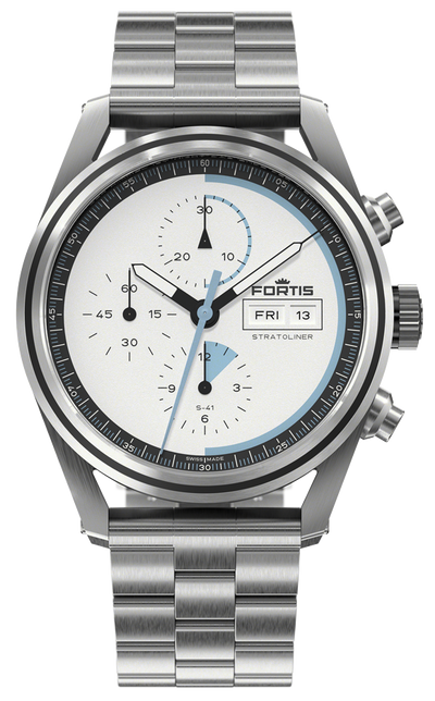 Fortis Stratoliner S-41 White Dust Bracelet