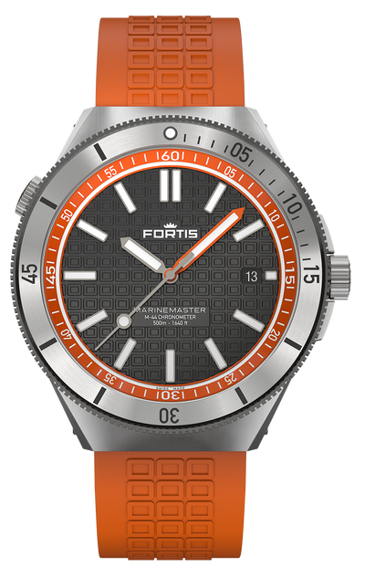 Fortis Marinemaster M-44 COSC Amber Orange Horizon Strap