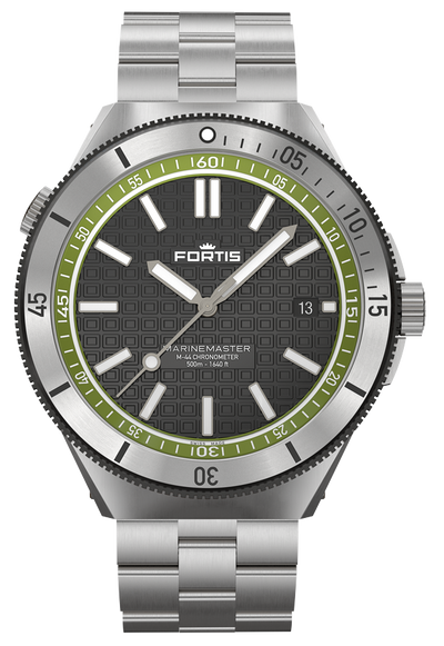 Fortis Marinemaster M-44 COSC Woodpecker Green Bracelet