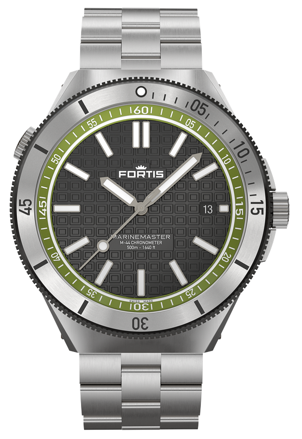 Fortis Marinemaster M-44 COSC Woodpecker Green Bracelet