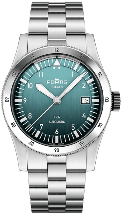 Fortis Flieger F 39 Automatic Petrol SeriousWatches.eu