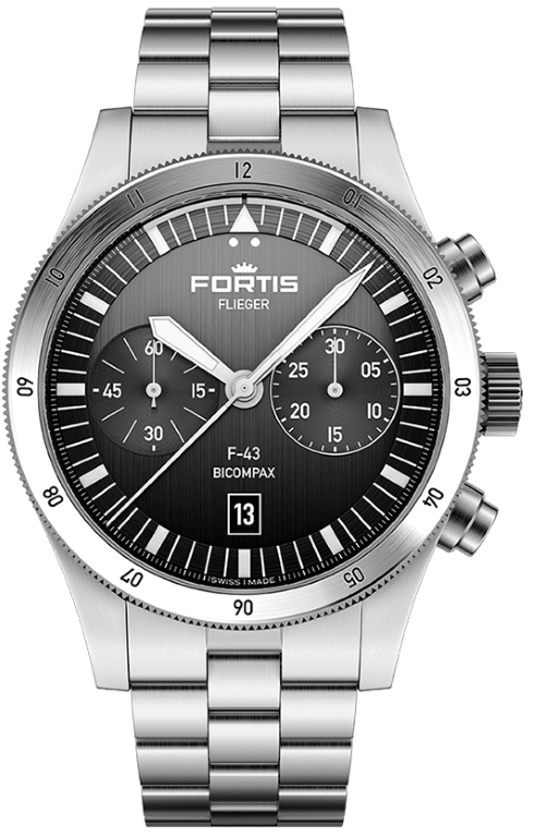 Fortis Flieger F-43 Bicompax Black