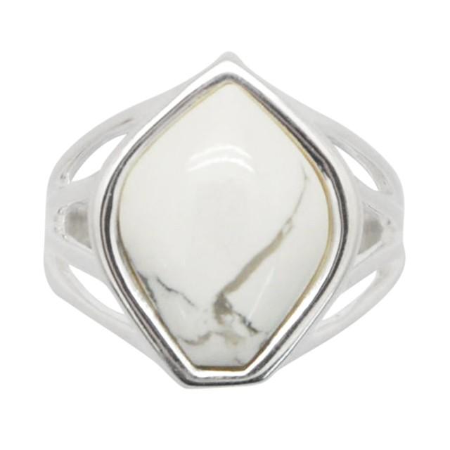Barse Malta Ring-White Howlite