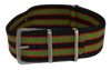 Nylon bandje zwart, rood en groen