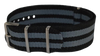 Nylon bandje zwart en grijs