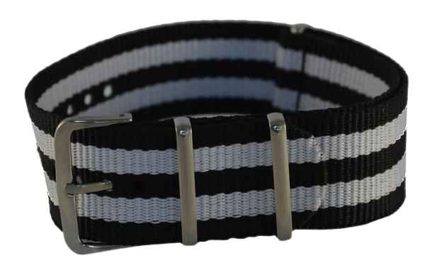 Nylon bandje zwart en wit