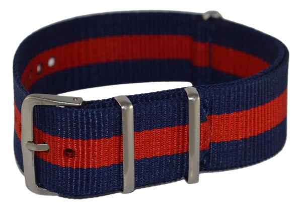 Nylon bandje navy en rood