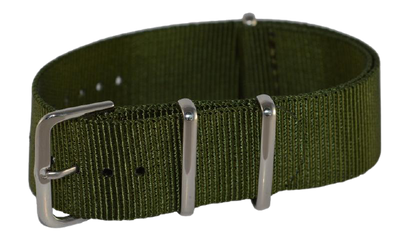 Nylon bandje khaki groen Premium