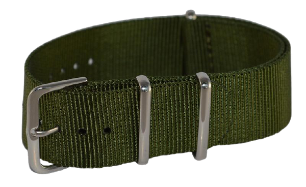 Nylon bandje khaki groen Premium