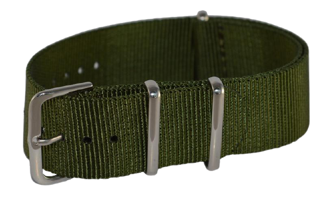 Nylon bandje khaki groen Premium