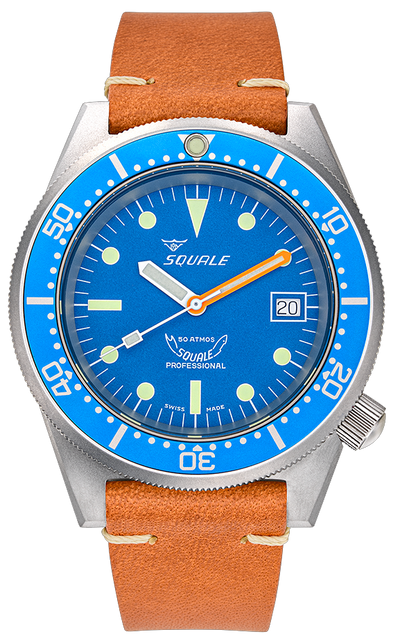 Squale 50 Atmos Blue Blasted 1521-026/A 1521BLUEBL.PC