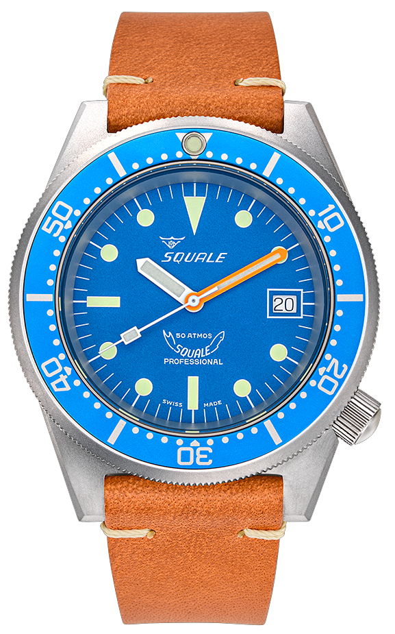 Squale 50 Atmos Blue Blasted 1521-026/A 1521BLUEBL.PC