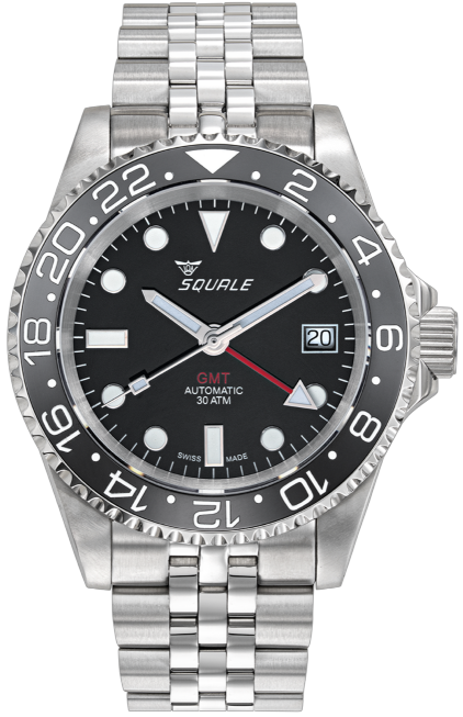 Squale 30 Atmos GMT 1545 Black Bezel