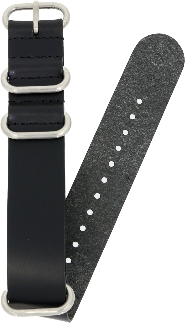 BOLDR Black Premium Leather Strap 22mm